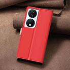 For Honor X7b Color Matching RFID Anti-theft Leather Phone Case(Red) - 3