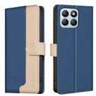 For Honor X8b Color Matching RFID Anti-theft Leather Phone Case(Blue) - 1