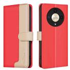 For Honor X9b / Magic6 Lite Color Matching RFID Anti-theft Leather Phone Case(Red) - 1