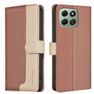 For Honor X6b Color Matching RFID Anti-theft Leather Phone Case(Brown) - 1