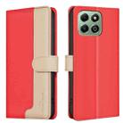 For Honor X6b Color Matching RFID Anti-theft Leather Phone Case(Red) - 1