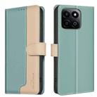 For Honor 200 Smart / X7C Color Matching RFID Anti-theft Leather Phone Case(Green) - 1