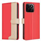 For Honor 200 Smart / X7C Color Matching RFID Anti-theft Leather Phone Case(Red) - 1