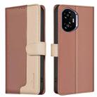 For Honor 300 Color Matching RFID Anti-theft Leather Phone Case(Brown) - 1