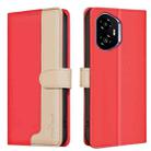 For Honor 300 Color Matching RFID Anti-theft Leather Phone Case(Red) - 1