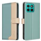 For Honor X8c 4G Color Matching RFID Anti-theft Leather Phone Case(Green) - 1