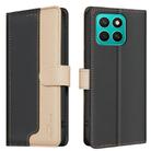 For Honor X8c 4G Color Matching RFID Anti-theft Leather Phone Case(Black) - 1