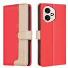 For Honor 400 Global 156.5mm Color Matching RFID Anti-theft Leather Phone Case(Red) - 1