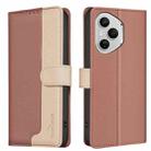 For Honor 400 Pro Global 160.8mm Color Matching RFID Anti-theft Leather Phone Case(Brown) - 1