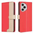 For Honor 400 Pro Global 160.8mm Color Matching RFID Anti-theft Leather Phone Case(Red) - 1