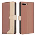 For iPhone SE 2022 / SE 2020 / 8 / 7 Color Matching RFID Anti-theft Leather Phone Case(Brown) - 1