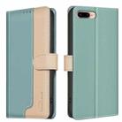 For iPhone 8 Plus / 7 Plus Color Matching RFID Anti-theft Leather Phone Case(Green) - 1