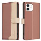 For iPhone 11 Color Matching RFID Anti-theft Leather Phone Case(Brown) - 1