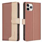 For iPhone 11 Pro Color Matching RFID Anti-theft Leather Phone Case(Brown) - 1