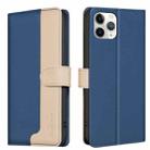 For iPhone 11 Pro Color Matching RFID Anti-theft Leather Phone Case(Blue) - 1