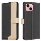For iPhone 14 / 13 Color Matching RFID Anti-theft Leather Phone Case(Black) - 1