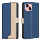 For iPhone 14 / 13 Color Matching RFID Anti-theft Leather Phone Case(Blue) - 1