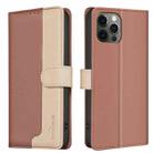 For iPhone 13 Pro Color Matching RFID Anti-theft Leather Phone Case(Brown) - 1