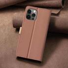 For iPhone 13 Pro Color Matching RFID Anti-theft Leather Phone Case(Brown) - 3