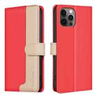 For iPhone 13 Pro Color Matching RFID Anti-theft Leather Phone Case(Red) - 1