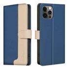 For iPhone 13 Pro Color Matching RFID Anti-theft Leather Phone Case(Blue) - 1