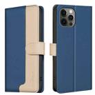 For iPhone 13 Pro Max Color Matching RFID Anti-theft Leather Phone Case(Blue) - 1