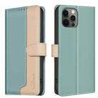 For iPhone 14 Pro Color Matching RFID Anti-theft Leather Phone Case(Green) - 1
