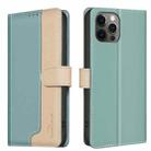 For iPhone 15 Pro Color Matching RFID Anti-theft Leather Phone Case(Green) - 1