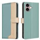 For iPhone 16 Color Matching RFID Anti-theft Leather Phone Case(Green) - 1