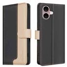 For iPhone 16 Color Matching RFID Anti-theft Leather Phone Case(Black) - 1