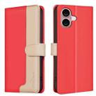 For iPhone 16 Color Matching RFID Anti-theft Leather Phone Case(Red) - 1