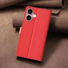 For iPhone 16 Color Matching RFID Anti-theft Leather Phone Case(Red) - 3