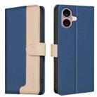 For iPhone 16 Color Matching RFID Anti-theft Leather Phone Case(Blue) - 1