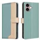 For iPhone 16 Plus Color Matching RFID Anti-theft Leather Phone Case(Green) - 1