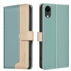 For iPhone XR Color Matching RFID Anti-theft Leather Phone Case(Green) - 1