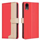 For iPhone XR Color Matching RFID Anti-theft Leather Phone Case(Red) - 1