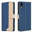 For iPhone XR Color Matching RFID Anti-theft Leather Phone Case(Blue) - 1