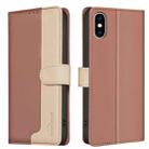 For iPhone XS Max Color Matching RFID Anti-theft Leather Phone Case(Brown) - 1