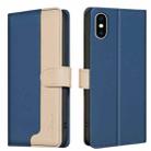 For iPhone XS Max Color Matching RFID Anti-theft Leather Phone Case(Blue) - 1