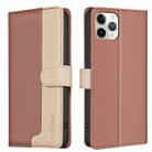 For iPhone 12 Pro / 12 Color Matching RFID Anti-theft Leather Phone Case(Brown) - 1