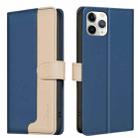 For iPhone 12 Pro / 12 Color Matching RFID Anti-theft Leather Phone Case(Blue) - 1