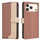 For iPhone 17 Pro Color Matching RFID Anti-theft Leather Phone Case(Brown) - 1