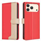 For iPhone 17 Pro Color Matching RFID Anti-theft Leather Phone Case(Red) - 1