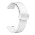 20mm Magnetic Silver Buckle Silicone Leather Watch Band(White) - 2