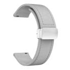 20mm Magnetic Silver Buckle Silicone Leather Watch Band(Grey) - 2