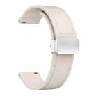 20mm Magnetic Silver Buckle Silicone Leather Watch Band(Starlight) - 2