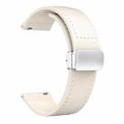 22mm Magnetic Silver Buckle Silicone Leather Watch Band(Starlight) - 2