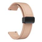 20mm Magnetic Black Buckle Silicone Leather Watch Band(Pink) - 2