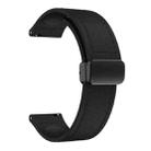 20mm Magnetic Black Buckle Silicone Leather Watch Band(Black) - 2