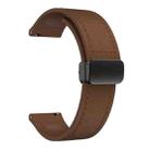 20mm Magnetic Black Buckle Silicone Leather Watch Band(Dark Brown) - 2